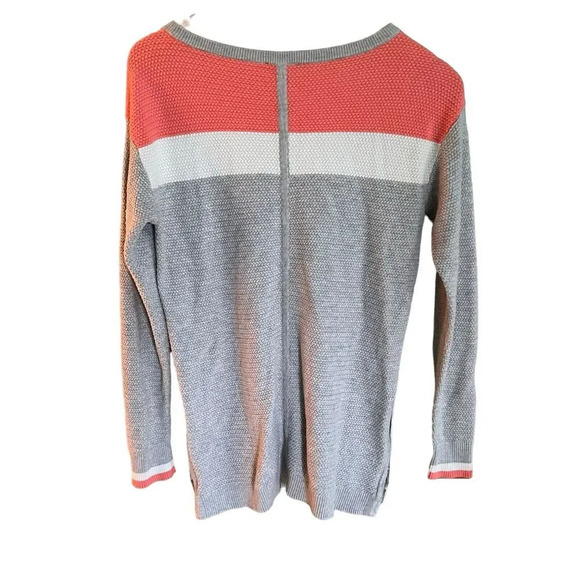 T by Talbots Womens Striped Textured Knitted Sweater Side Zippers Offices XS - Picture 5 of 9